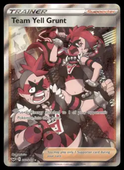TEAM YELL GRUNT 202/202 SWORD & SHIELD BASE SET POKEMON FULL ART TRAINER NM - Image 3