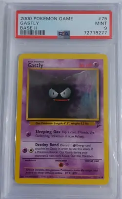 PSA 9 Pokemon Gastly 075/130 Base Set 2 Regular - Image 1