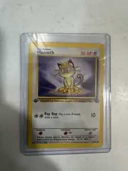 Pokemon Meowth 56/64 Jungle 1st Edition Regular 50 HP Common - Image 1