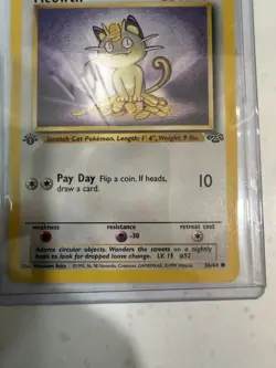 Pokemon Meowth 56/64 Jungle 1st Edition Regular 50 HP Common - Image 3