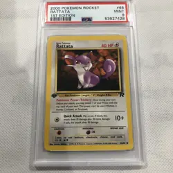 2000 Pokemon Team Rocket 1st Edition Rattata PSA 9 MINT 66/82 - Image 2