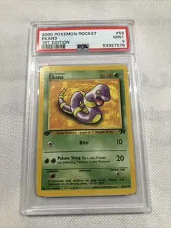 2000 Pokemon Team Rocket 1st Edition Ekans #56 PSA 9 MINT (d) - Image 2
