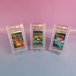 BASE FOIL PACK 1ST EDITION POKEMON CHARIZARD VENUSAUR BLASTOISE LOT GERMAN PSA 9 - Image 1