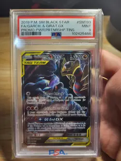 2019 POKEMON SM BLACK STAR PROMO SM193 FULL ART GARCHOMP & GIRATINA GX PSA 9 - Image 1