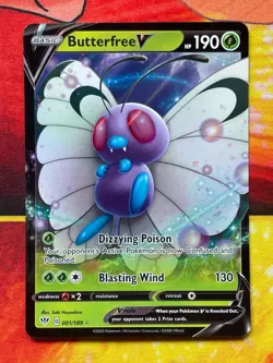 Butterfree V 001/189 Ultra Rare - Pokemon Sword & Shield Darkness Ablaze - NM - Image 1
