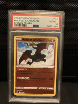 2024 Pokemon TCG Crown Zenith #020 Radiant Charizard PSA 10 - Image 1