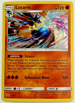 Pokemon Lucario #SM54 English Black Star Promo Cosmos Holo - Image 1