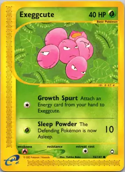 Exeggcute (76) 076/147 Aquapolis Pokemon TCG MP - Image 1