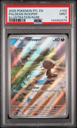 Paldean Wooper 102/094 Illustration Rare Pfl En-phantasmal Flames Pokemon PSA 9 - Image 1