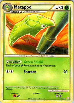 Metapod 46/123 HeartGold SoulSilver Pokemon TCG NM Normal - Image 1