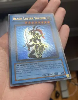 Black Luster Soldier SYE-024 1st Edition Ultra Rare LP/NM Starter Deck Yugi Holo - Image 2