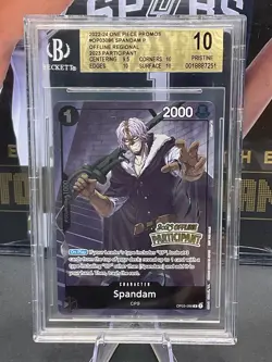 2022-24 One Piece Promos OP03-086 Spandam 2023 Offline Participant BGS 10 POP 1 - Image 1