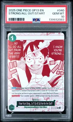 One Piece OP13 3rd Anni Treasure Pack Campaign Promo Set Of 7 Consecuitve PSA 10 - Image 5