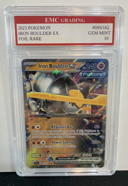 IRON BOULDER EX HOLO FOIL 2023 Pokemon RARE #99/162 Card GRADED 10 MINT - Image 1