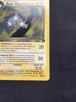 Pokemon Cards: Team Rocket 1st Edition Rare: Dark Magneton 28/82 - Image 4