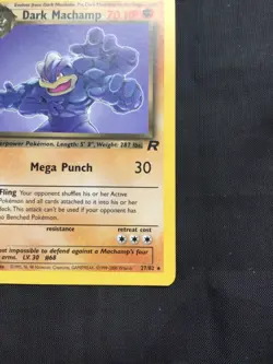 Pokemon Cards: Team Rocket 1st Edition Rare: Dark Machamp 27/82 - Image 4