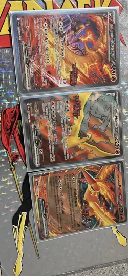 Pokemon TCG Destined Rivals Moltres GX Foil 3-Card Lot English - Image 1