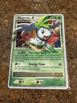 Shaymin Lv.X ULTRA RARE DP39 Promo Pokemon Silver HOLO LP/MP 2009 Card - Image 1