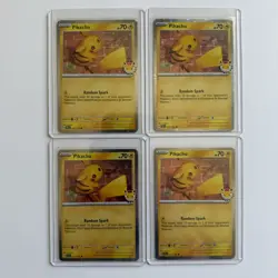(4) Pikachu 051/162 Holo Stamped Pokemon Day 2026 Promo Pokemon Card - Image 1