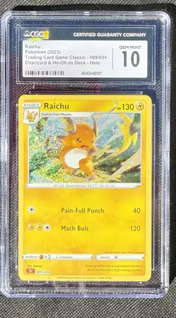 CGC GEM MINT 10 Raichu 009/034 Pokemon Trading Card Game Classic - CLC English - Image 1