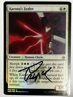 MTG Magic Karona’s Zealot FOIL Signed Sketched Artist Proof x1 A25 Pollack - Image 1