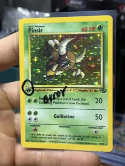 SCRATCH ERROR 1st Edition Pinsir 9/64 Jungle 1999 Holo Rare WOTC Pokemon Card - Image 3