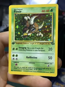 SCRATCH ERROR 1st Edition Pinsir 9/64 Jungle 1999 Holo Rare WOTC Pokemon Card - Image 4
