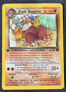 DARK DUGTRIO 23/82 RARE TEAM ROCKET POKEMON FIRST EDITION HP/MP - Image 1