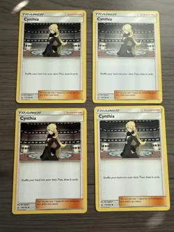 Pokemon TCG Trainer Cynthia 119/156 Ultra Prism Set Of 4 NM - Image 1