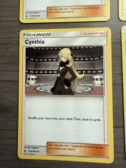 Pokemon TCG Trainer Cynthia 119/156 Ultra Prism Set Of 4 NM - Image 4