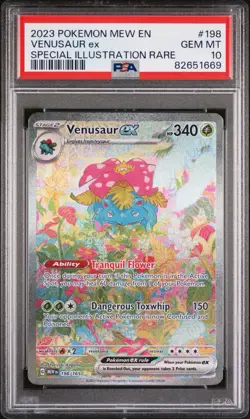 2023 POKEMON MEW EN-151 SPECIAL ILLUSTRATION RARE #198 VENUSAUR EX PSA 10 - Image 1