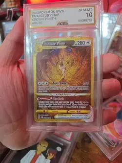 Pokemon SWSH Crown Zenith Arceus VSTAR GG70/GG70 AGS Gem-MT 10 FA Holo Rare 2023 - Image 4