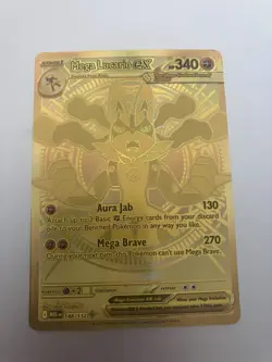 Pokemon TCG Mega Lucario EX SIR 188/132 Mega Evolutions Gold NM Pack Fresh - Image 1