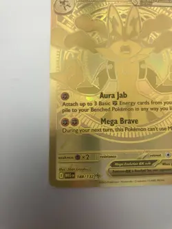 Pokemon TCG Mega Lucario EX SIR 188/132 Mega Evolutions Gold NM Pack Fresh - Image 4