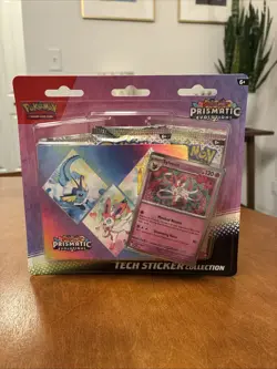 Prismatic Evolutions 3 Pack Blister Tech Sticker Collection Pokemon New Sealed - Image 1