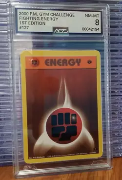 Fighting Energy 127/132 Pokemon Gym Challenge 1st Edition NM MINT AGS 8 Graded - Image 2