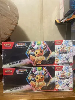 Lot of 2 Sam’s Club Pokemon Prismatic Evolutions Surprise Boxes & Booster Bundle - Image 1