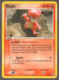 Pokemon Magby 58/92 EX Legend Maker Common Fire 2006 LP - Image 1