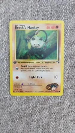 Pokemon TCG Brock's Mankey Gym Heroes 67/132 1ST CLASS MINT WOTC - Image 1
