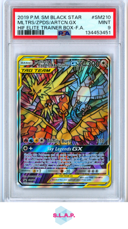 MLTRS/ZPDS/ARTCN.GX HIF ELITE TR BOX-F.A. POKEMON BLCK STR PRM 2019 SM210 PSA 9 - Image 1