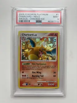 Pokemon Charizard Holo Cracked Ice Platinum Arceus PSA 9 Mint 2009 English - Image 1