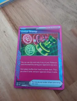 Pokemon TCG Unfair Stamp - 165/167 - Twilight Masquerade Ace Spec NM/M - Image 1