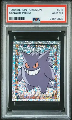1999 Merlin Pokemon Gengar S15 Prism Sticker PSA 10 GEM MINT - Image 1
