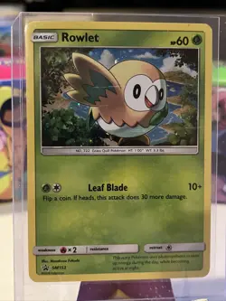 Pokemon TCG Black Star Promo SM153 Cosmos Holo Rowlet MP 2 - Image 1