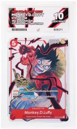 One Piece Card - Monkey D. Luffy (ST01-012) 3rd Anniversary Stamped - ACE 10 - Image 1