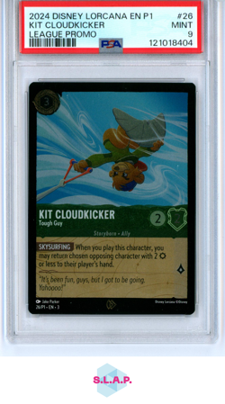 KIT CLOUDKICKER LEAGUE PROMO DISNEY LORCANA EN P1 PROMO 2024 26 PSA 9 - Image 1