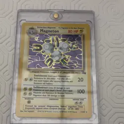 Pokemon Magneton Fossil Holo Rare Stage 1 11/62 80 HP 1999 Trading Card - Image 1