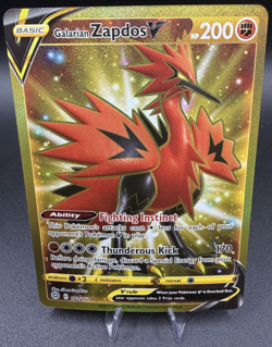 Galarian Zapdos V 182/172 Brilliant Stars Full Art Secret Rare Pokemon Card NM - Image 1