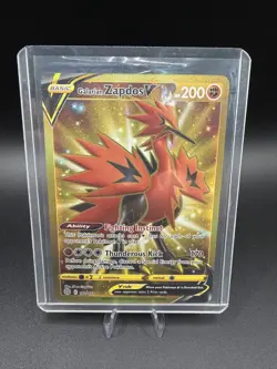 Galarian Zapdos V 182/172 Brilliant Stars Full Art Secret Rare Pokemon Card NM - Image 3