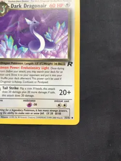 Pokemon Cards: Team Rocket 1st Edition Uncommon: Dark Dragonair 33/82 - Image 4